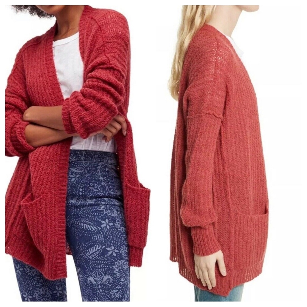 Free People Alpaca Weekend Getaway Cardi Sweater Z278-5
